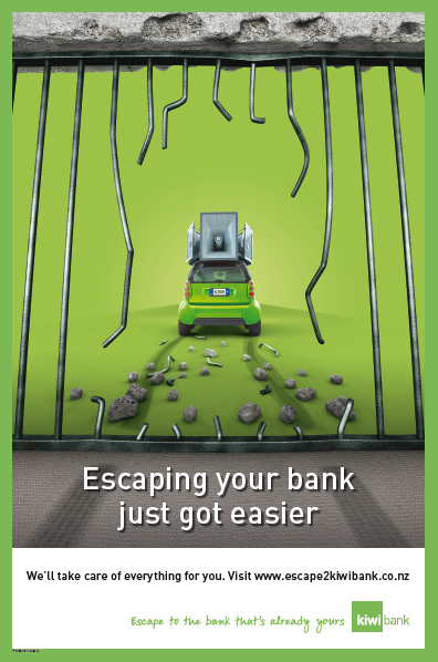Kiwibank campaign posters recycled into corporate folders made by recycled.co.nz